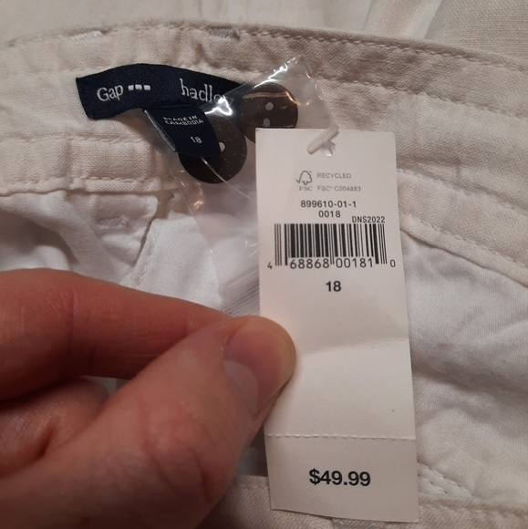 NWT Gap (size 18) Hadley Linen Pants White - Picture 6 of 8